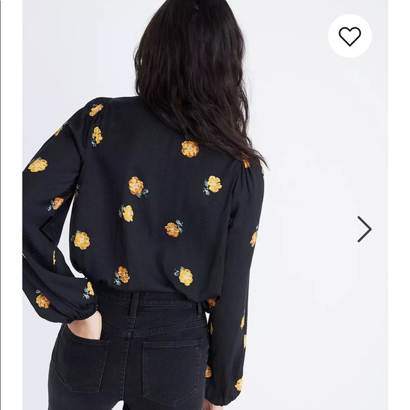 Madewell bubble sleeve top in floating florets - Picture 3 of 7